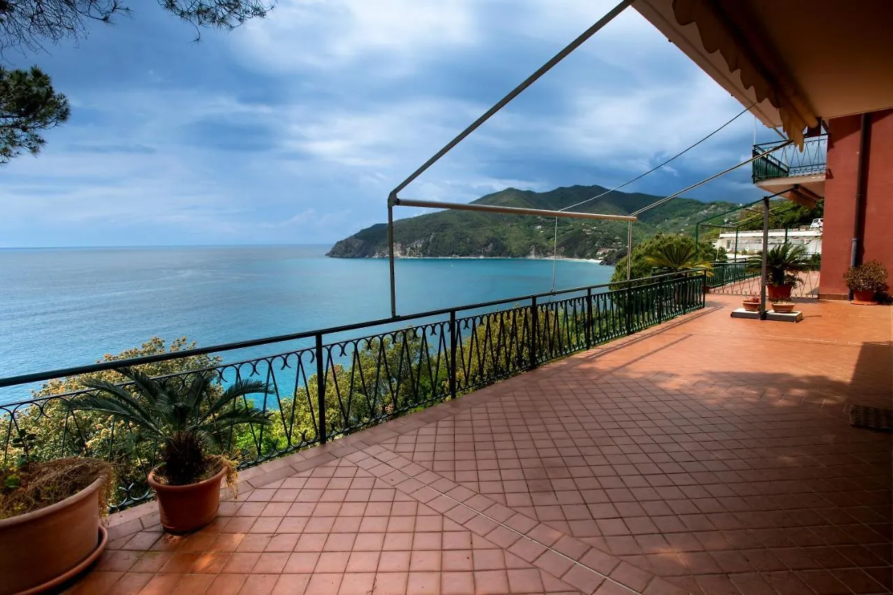 080 - La Villa Storica Il Vigneto 45B, Terrazza Sul Mare - Parcheggio Privato Gratis Moneglia Lejlighed